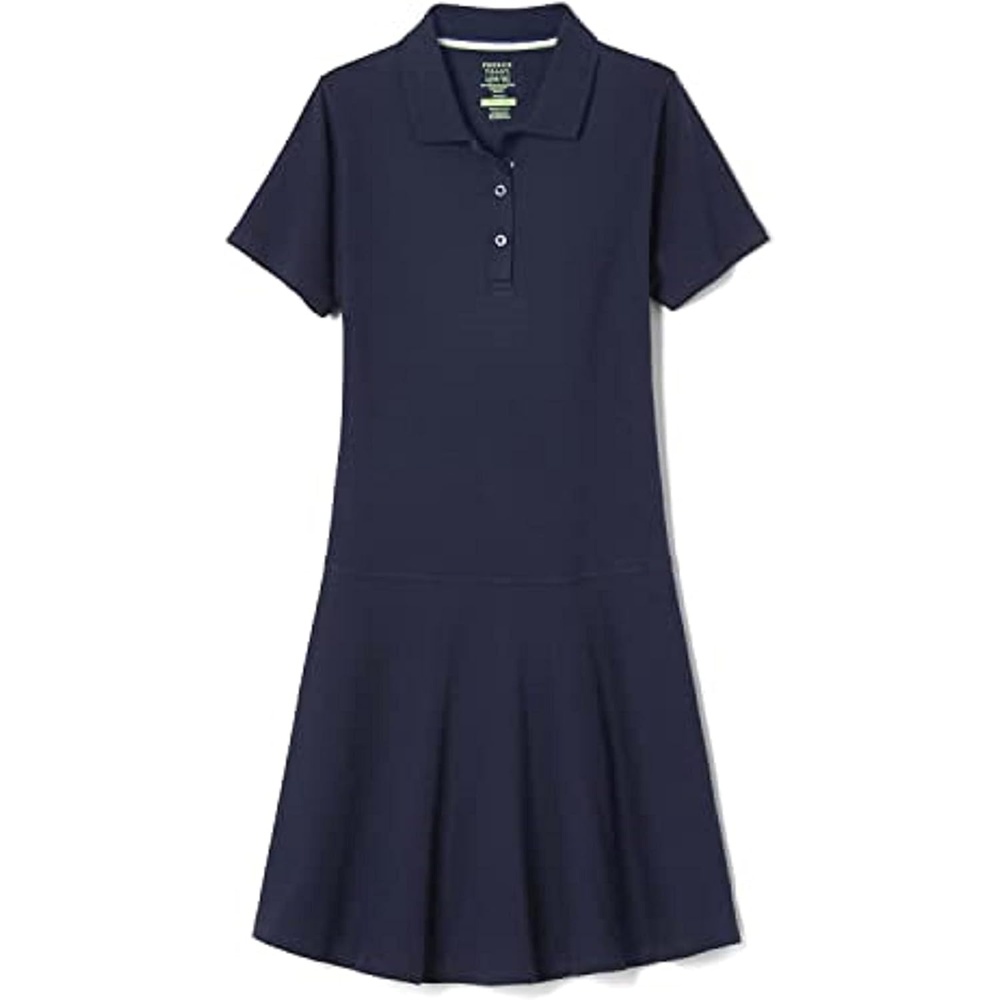 image:imageFrench Toast Girls Adaptive Short Sleeve Polo Dress with Hidden Hook and Loop Placket ClosureNavy