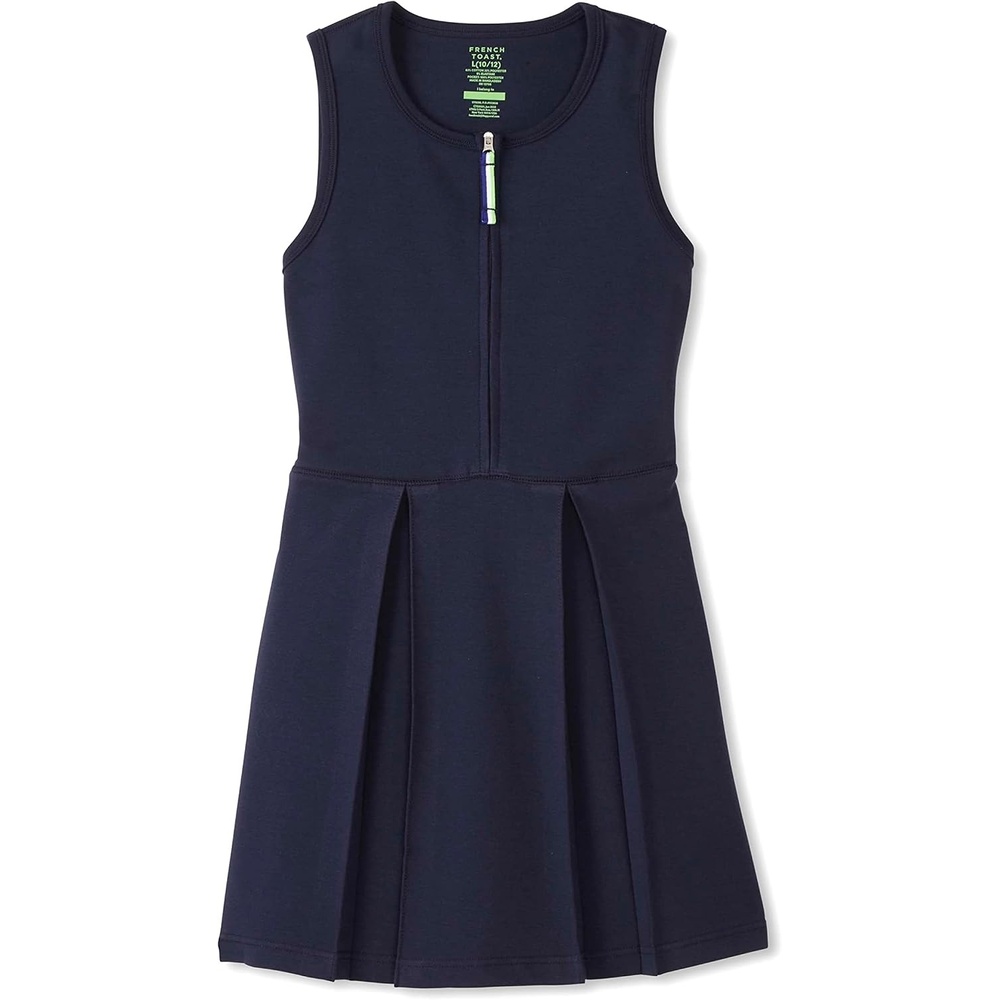 image:imageFrench Toast Girls Adaptive Zip Front Stretch Ponte JumperNavy