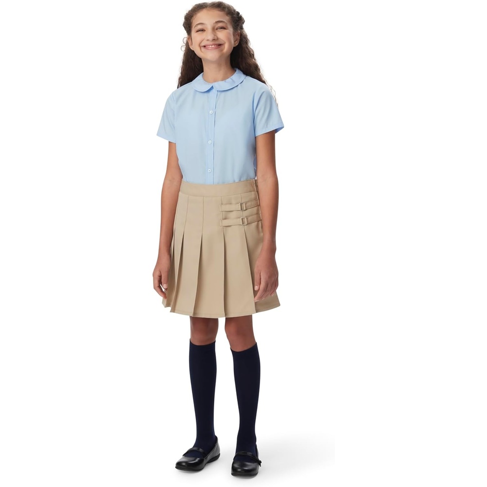 image:imageFrench Toast Girls Adjustable Waist PleatedFront Twotab ScooterKhaki