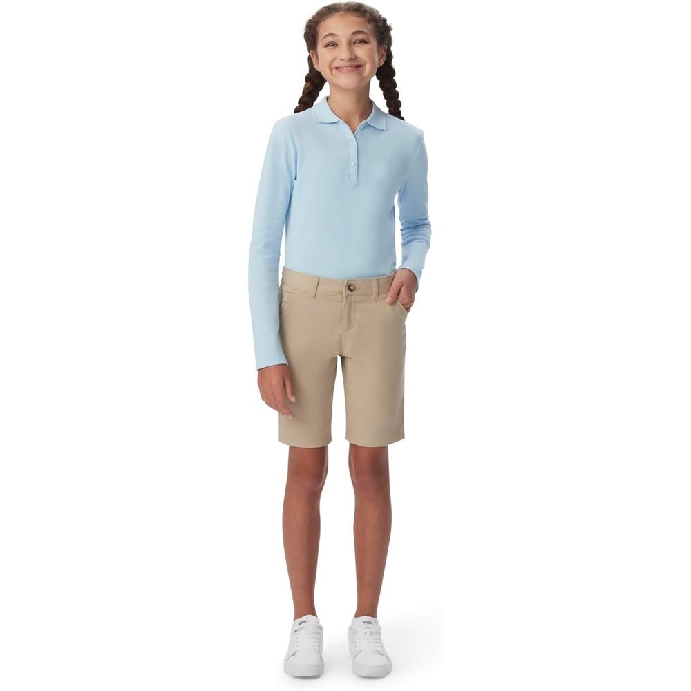 image:imageFrench Toast Girls Adjustable Waist Twill Bermuda ShortsKhaki