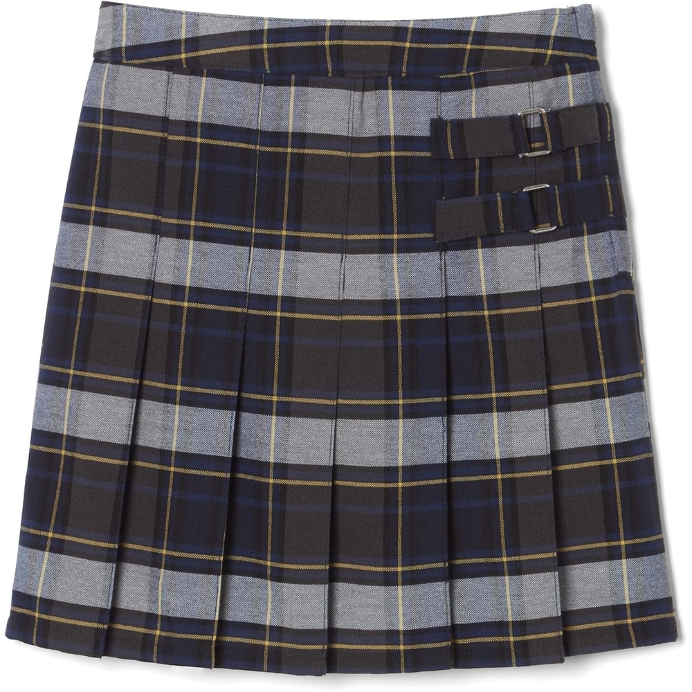 image:imageFrench Toast Girls Plaid Adjustable Waist PleatedFront Twotab ScooterBlue Gold Plaid