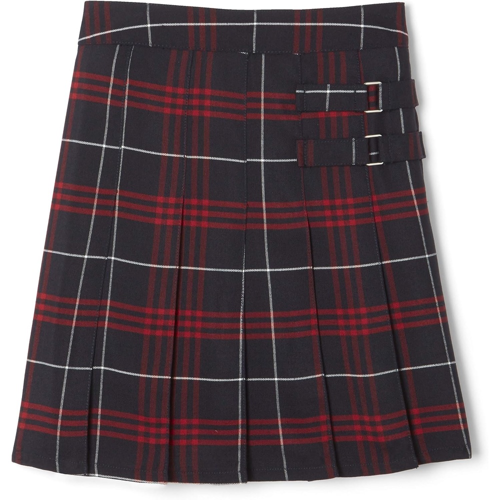 image:imageFrench Toast Girls Plaid Adjustable Waist PleatedFront Twotab ScooterNavy Red Plaid