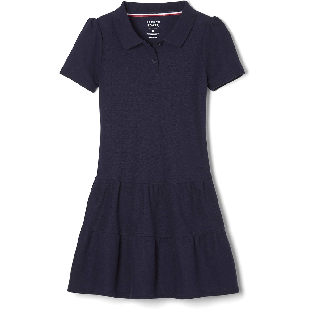 image:imageFrench Toast Girls Ruffle Pique Polo School Uniform DressNavy
