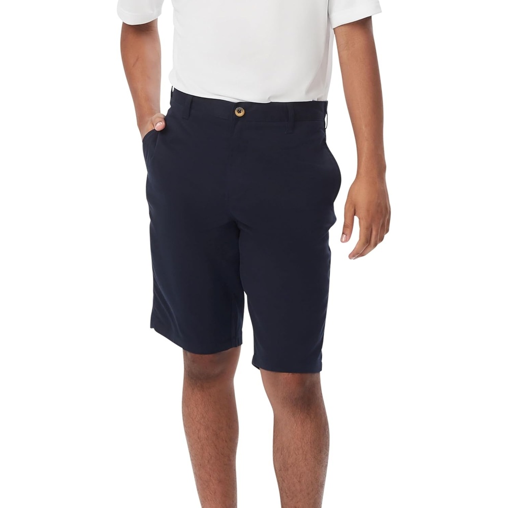 image:imageFrench Toast Mens Moisture Wicking Flat Front Stretch Microfiber Performance ShortNavy