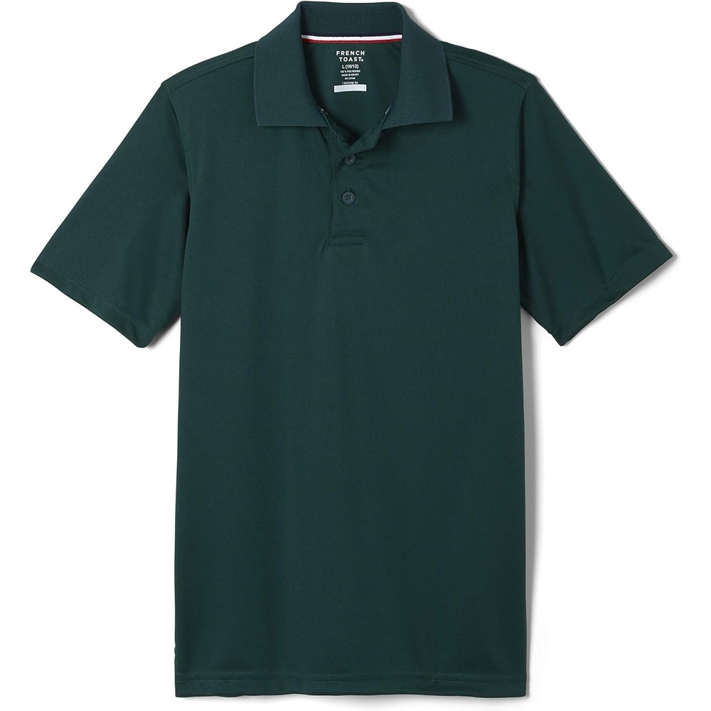 image:imageFrench Toast Mens Moisture Wicking Short Sleeve Sport PoloHunter Green