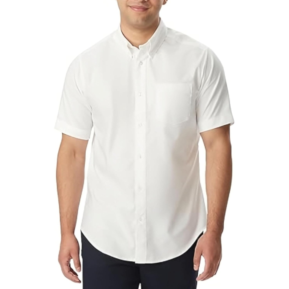 image:imageFrench Toast Mens Oxford Button Down Shirt with Expandable Collar and Short SleevesWhite