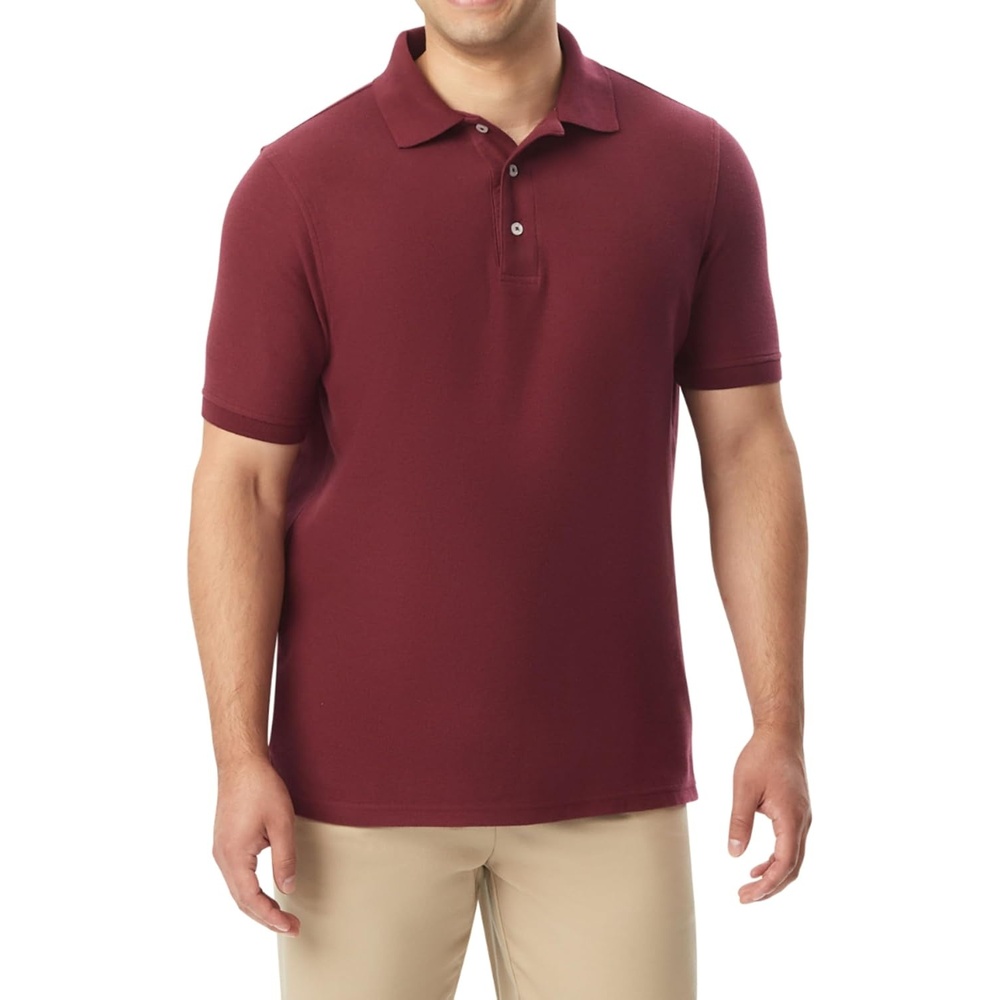 image:imageFrench Toast Unisex Adult Pique Polo Standard amp HuskyBurgundy
