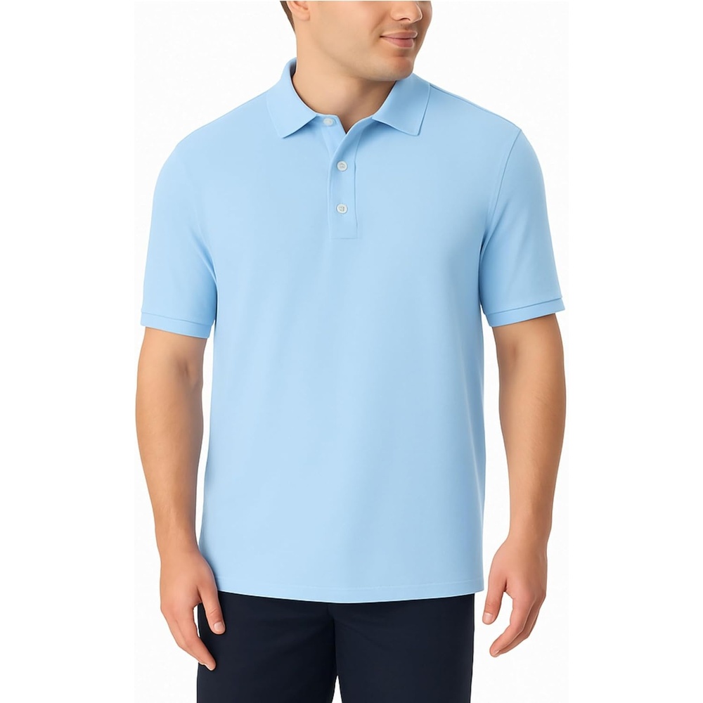 image:imageFrench Toast Unisex Adult Pique Polo Standard amp HuskyLight Blue