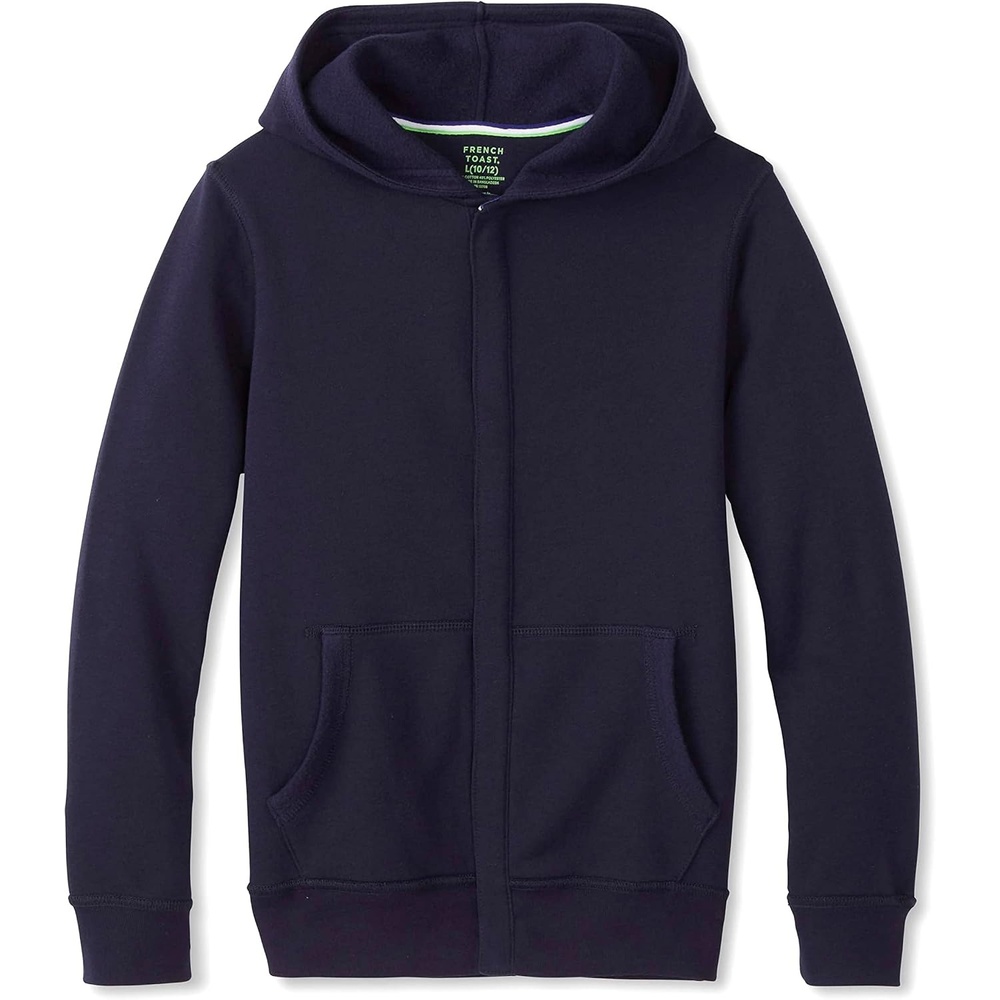 image:imageFrench Toast Unisex Child Adaptive Long Sleeve Fleece Hoodie With Flat Seams And Hidden Hook Loop Closure SweatshirtNavy New