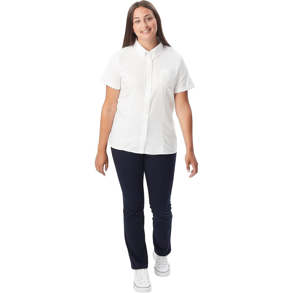 image:imageFrench Toast Womens Fitted Short Sleeve Oxford ShirtWhite