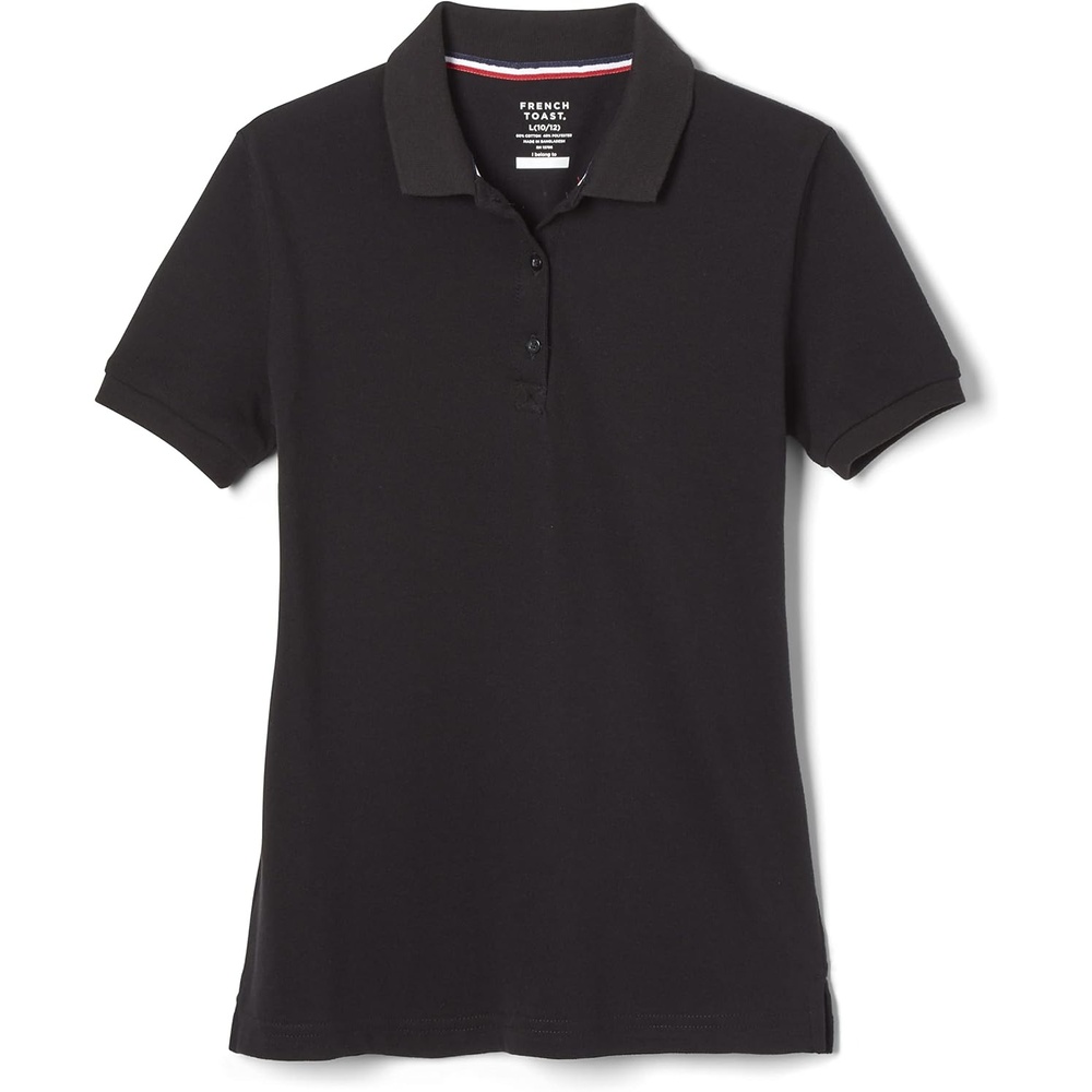 image:imageFrench Toast Womens Juniors Short Sleeve Stretch Pique Polo ShirtBlack