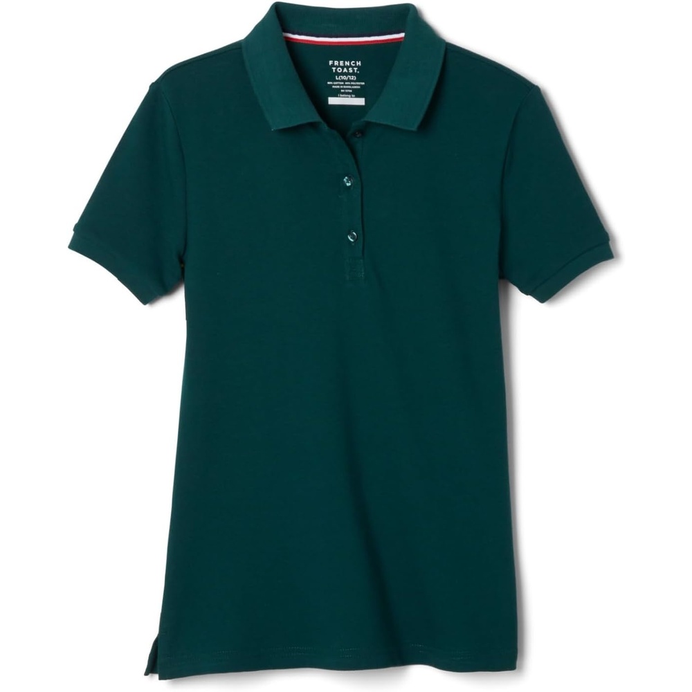 image:imageFrench Toast Womens Juniors Short Sleeve Stretch Pique Polo ShirtHunter Green