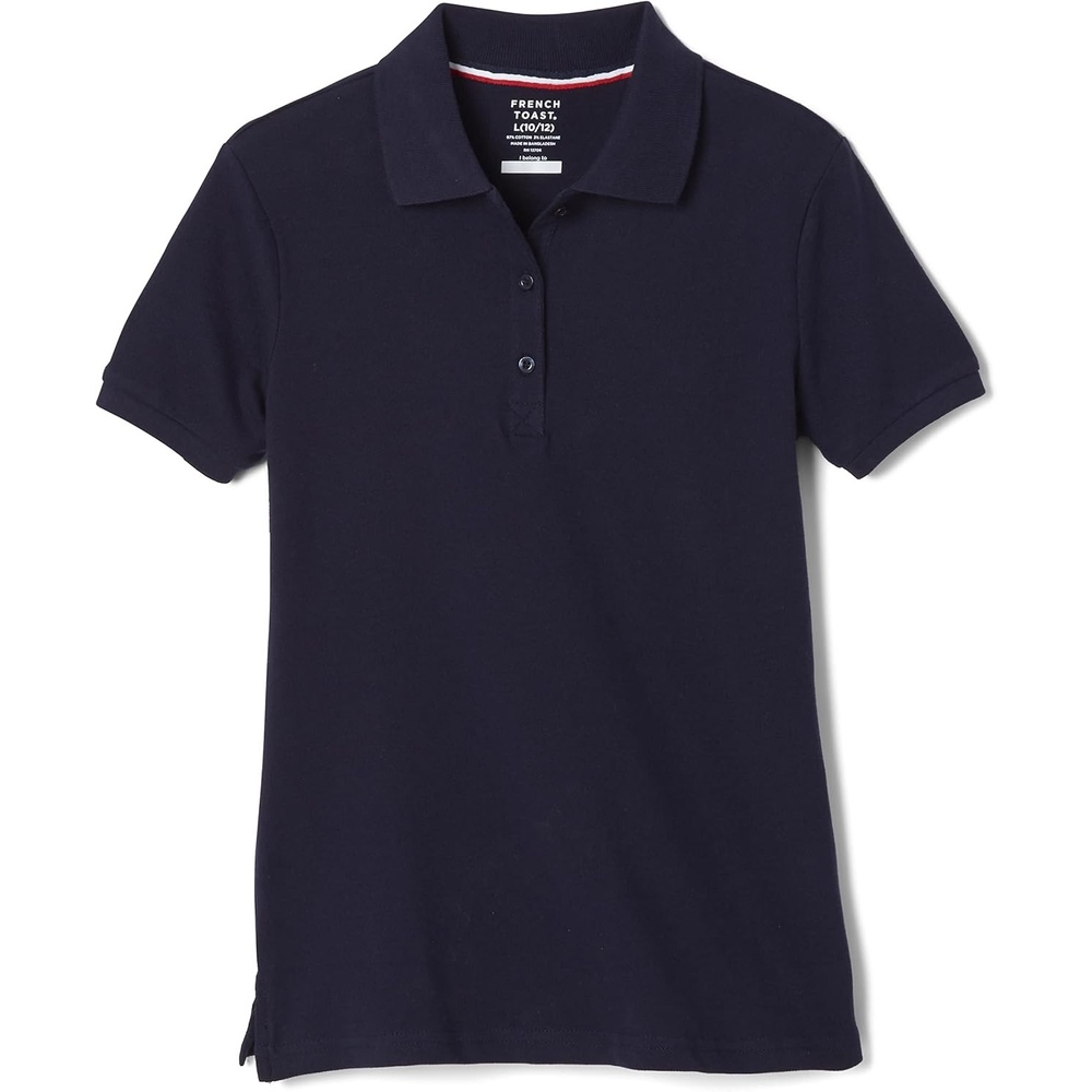 image:imageFrench Toast Womens Juniors Short Sleeve Stretch Pique Polo ShirtNavy