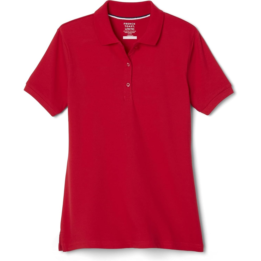 image:imageFrench Toast Womens Juniors Short Sleeve Stretch Pique Polo ShirtRed