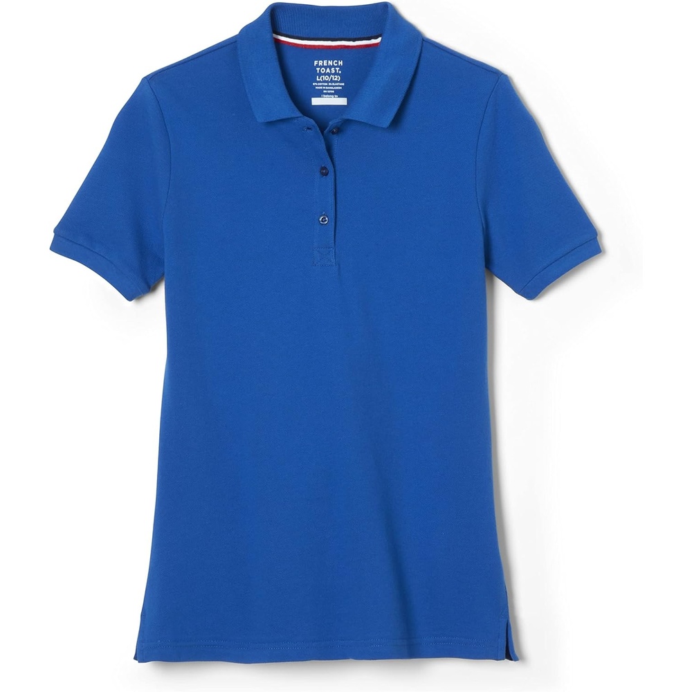 image:imageFrench Toast Womens Juniors Short Sleeve Stretch Pique Polo ShirtRoyal