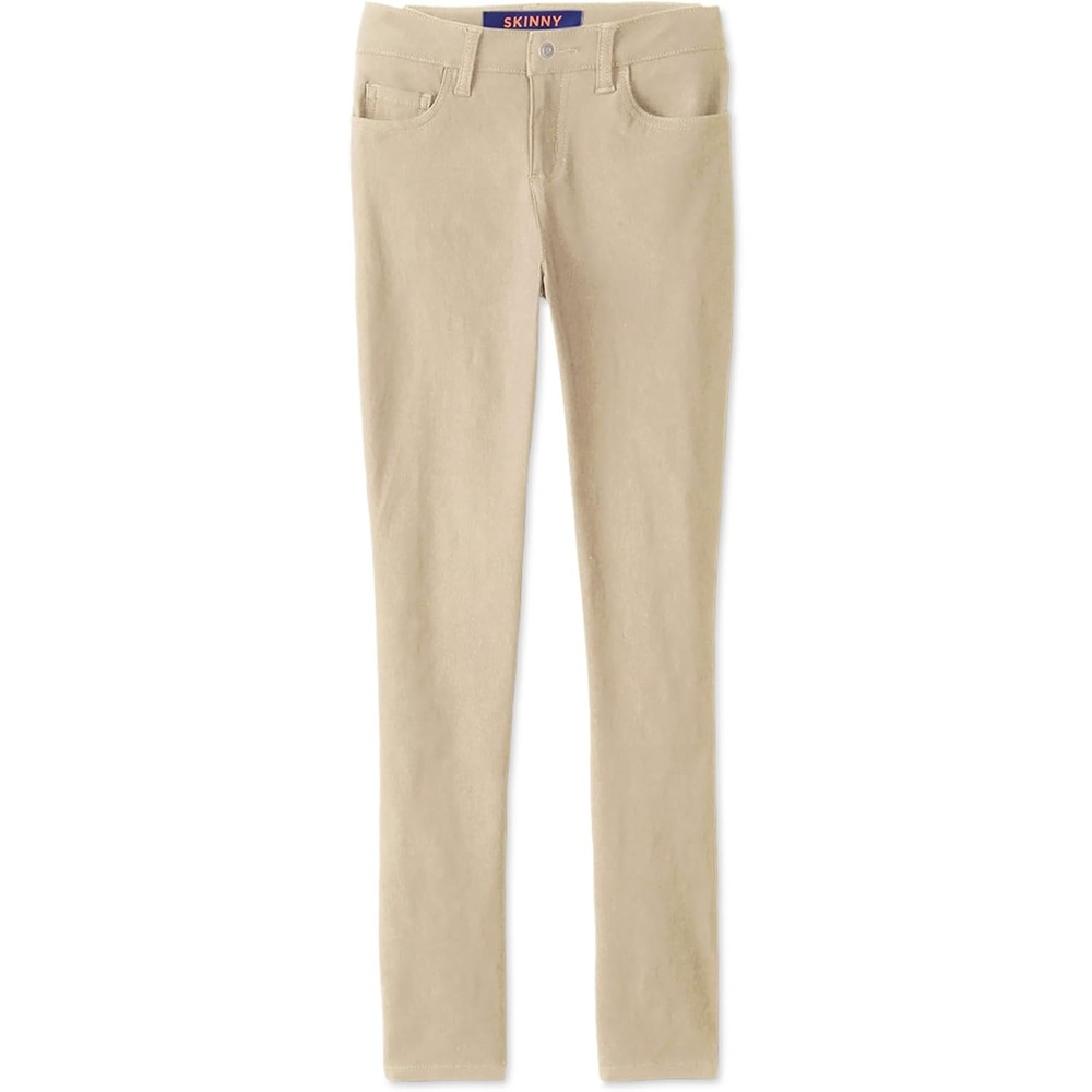 image:imageFrench Toast Womens Super Stretch Skinny Uniform Pants with PocketsKhaki