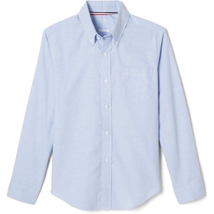 French Toast Boys Long Sleeve Oxford Shirt (Standard & Husky) Button Down Shirt(Light Blue)