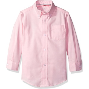 French Toast Boys Long Sleeve Oxford Shirt (Standard & Husky) Button Down Shirt(Pink)