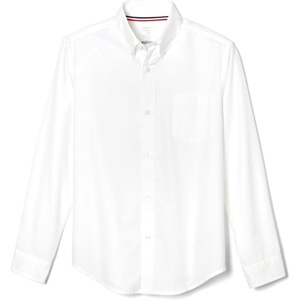 French Toast Boys Long Sleeve Oxford Shirt (Standard & Husky) Button Down Shirt(White)