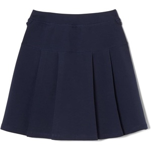 French Toast Girls Adaptive Pleated Ponte Scooter Skirt with Pull-Up Lift Loops(Navy)