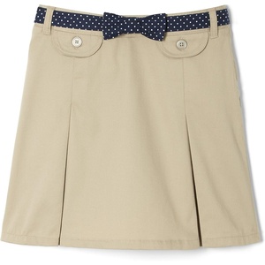 French Toast Little Girls’ Polka Dot Belted Scooter(Khaki)