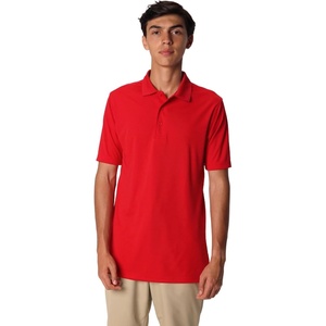 French Toast Men’s Moisture Wicking Short Sleeve Sport Polo(Red)