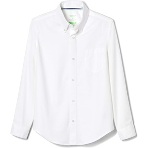 French Toast Young Mens’ Adaptive Long Sleeve Oxford Shirt(White)