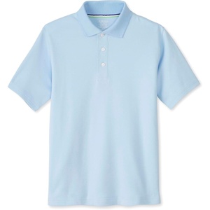 French Toast Young Men’s Adaptive Short Sleeve Interlock Polo(Light Blue)