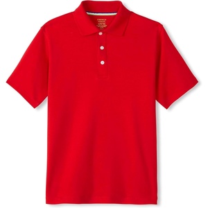 French Toast Young Men’s Adaptive Short Sleeve Interlock Polo(Red)