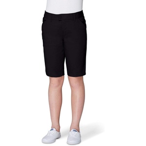 French Toast Young Women’s Juniors Stretch Twill Bermuda Shorts(Black)