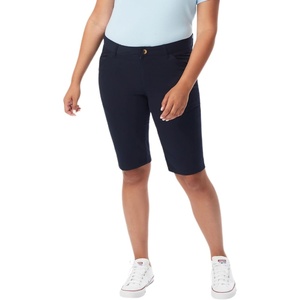 French Toast Young Women’s Juniors Stretch Twill Bermuda Shorts(Navy)